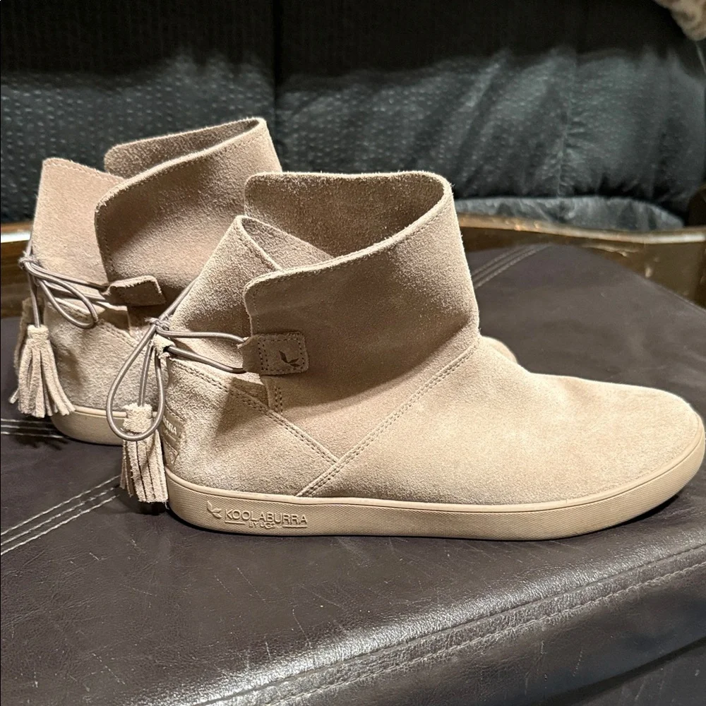 Koolaburra Women's Beige Suede Ankle Booties NWOT - Picture 1 of 7